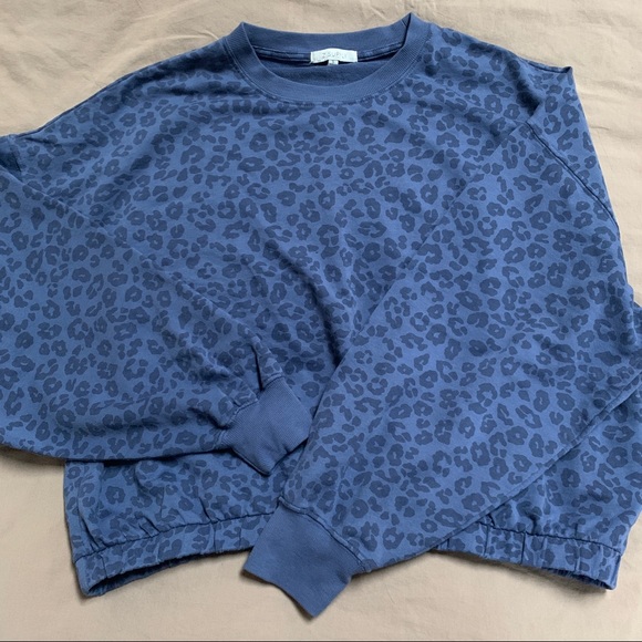 Z Supply Blue Leopard Sweatshirt - like new! - Picture 2 of 4